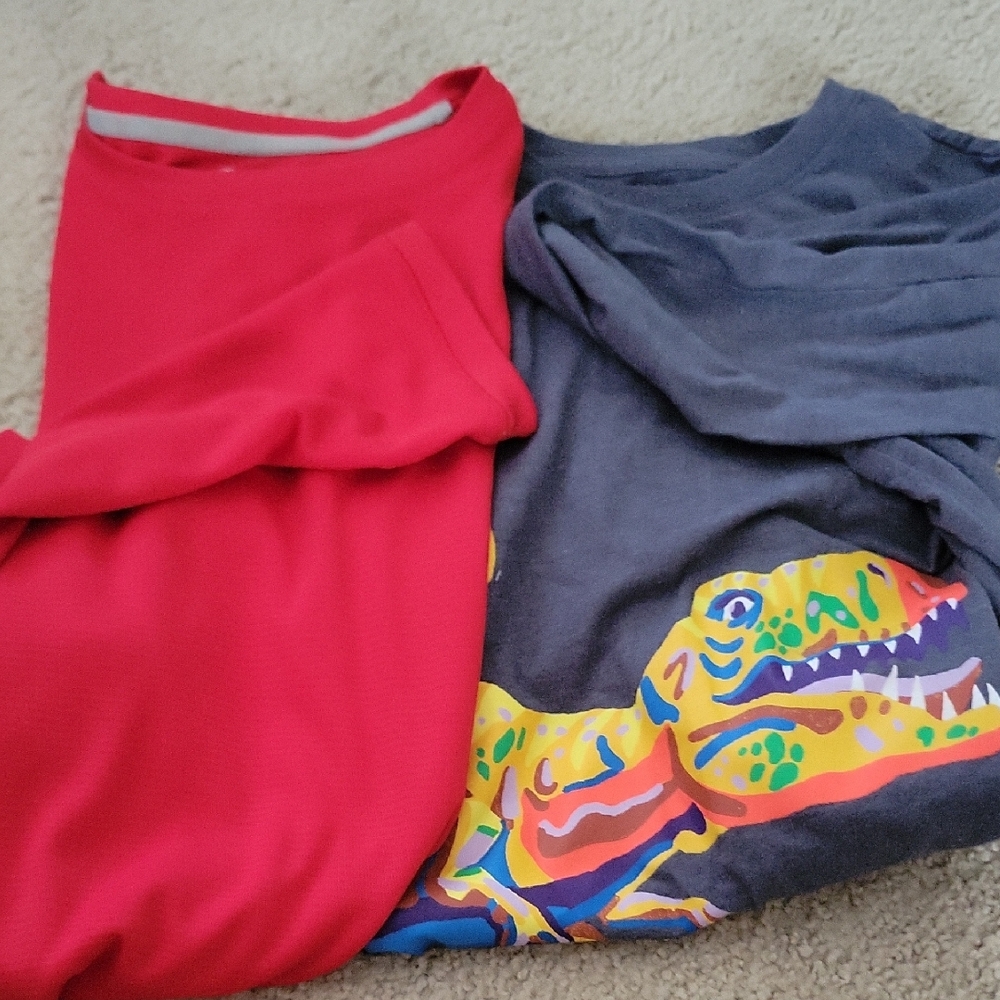 Cat & Jack Red and Gray Long Sleeve Tees